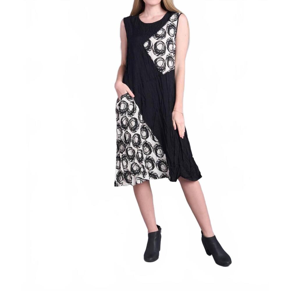 NEW SHANA APPAREL cirque noir dress in black/cream